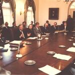 Rita Goodman with President Jimmy Carter in the Cabinet Room of the White House, November 11, 1980